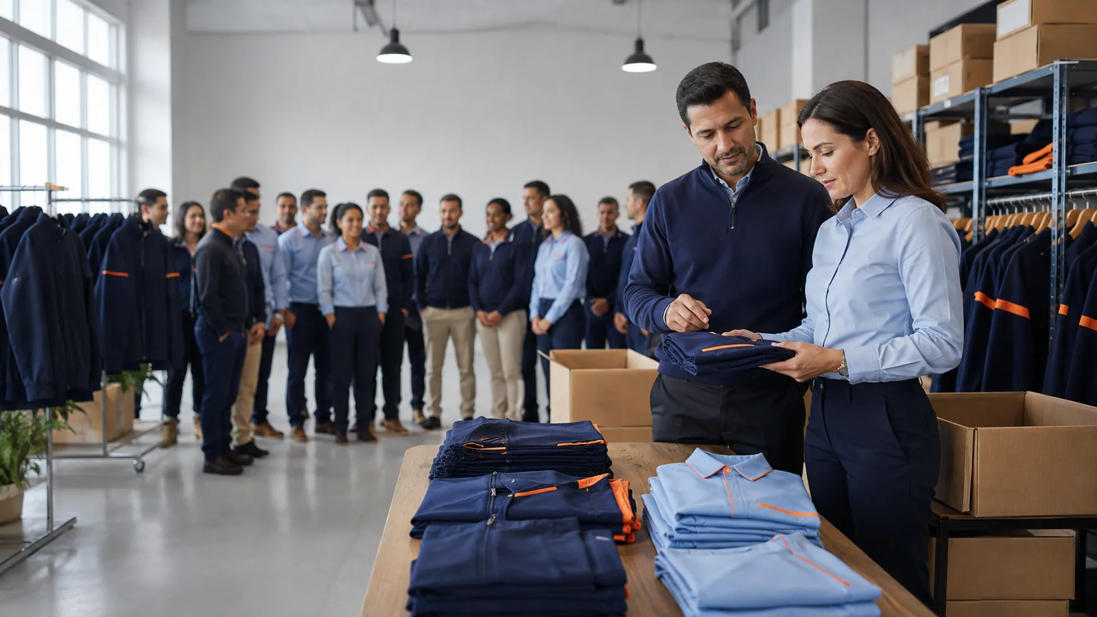 Compra organizada de uniformes para una empresa en crecimiento